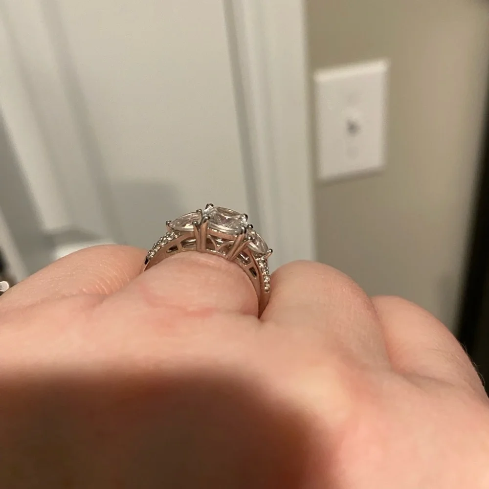 Simulated white sapphire ring